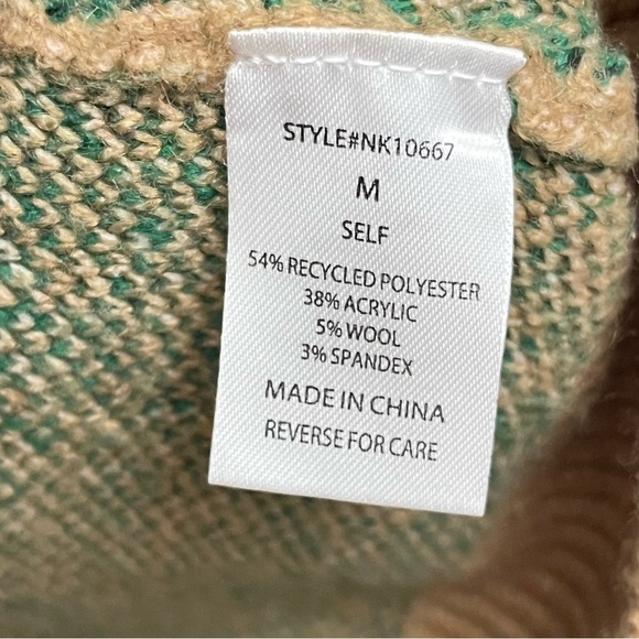 Lumiere Women’s Medium Wool Blend Plaid Turtleneck Popover Sweater - Picture 3 of 6